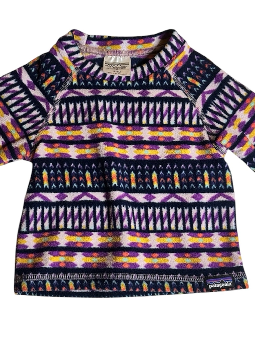 Patagonia Baby Synchilla Fleece Pullover 3-6M Aztec Tribal Print Sweater